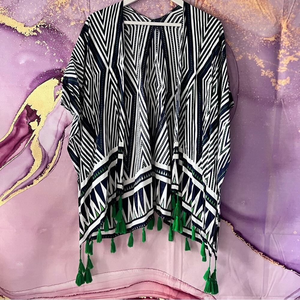 5/$30 Open Front Tassel Cardigan Kimono Navy OSFM